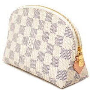 Louis Vuitton Damier Leather Pouch Azur Cosmetic Beige White